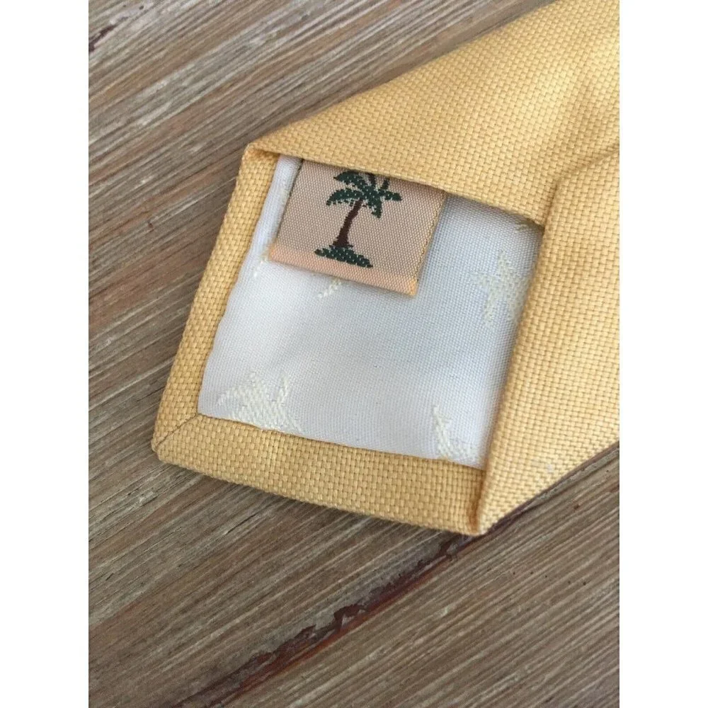 TOMMY BAHAMA Off Island Silk Mens Neck Tie Golden Yellow Beach Chair NEW